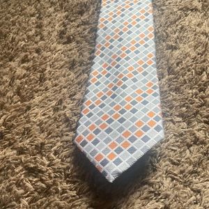 Geoffrey Beene Orange/Grey Silk Tie